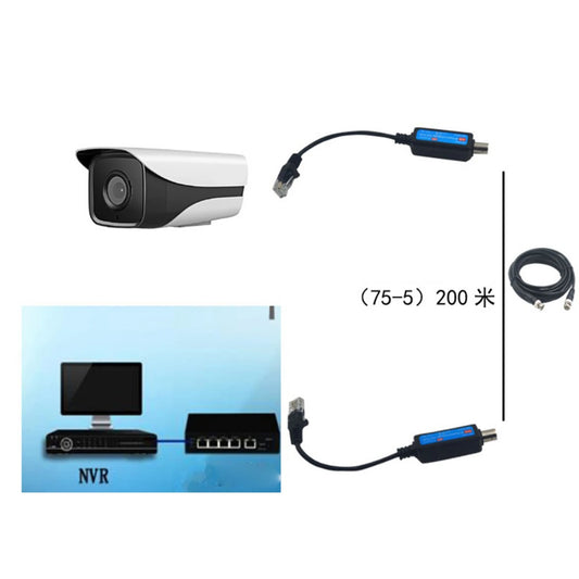 1Pair 10/100Mbps 1CH Passive IP Network Coaxial Transmitter Receiver Extender for IP NVR Camera Extender over Coax for NVR