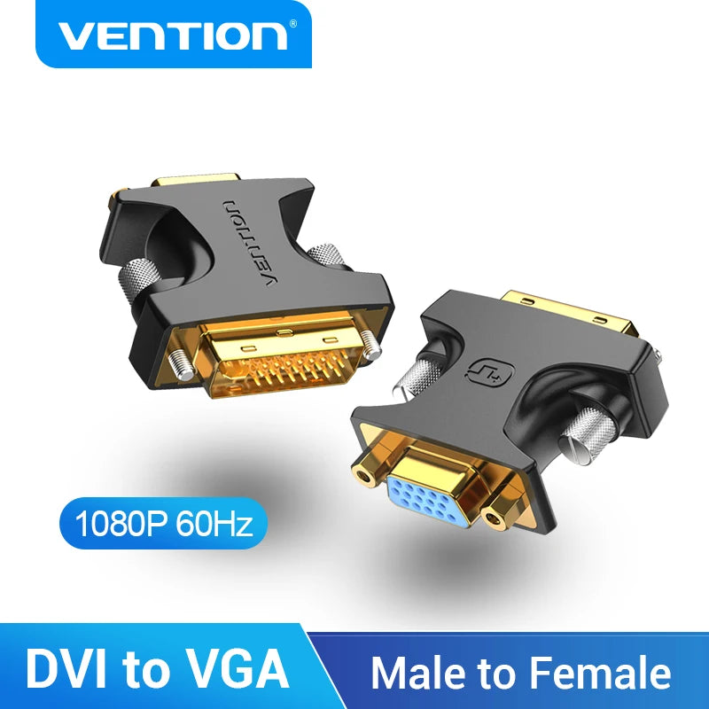 Vention DVI to VGA 24+5 Adapter DVI-I Male to VGA Female Converter 1080P for Computer Monitor TV Projector Cable VGA to DVI 1pc