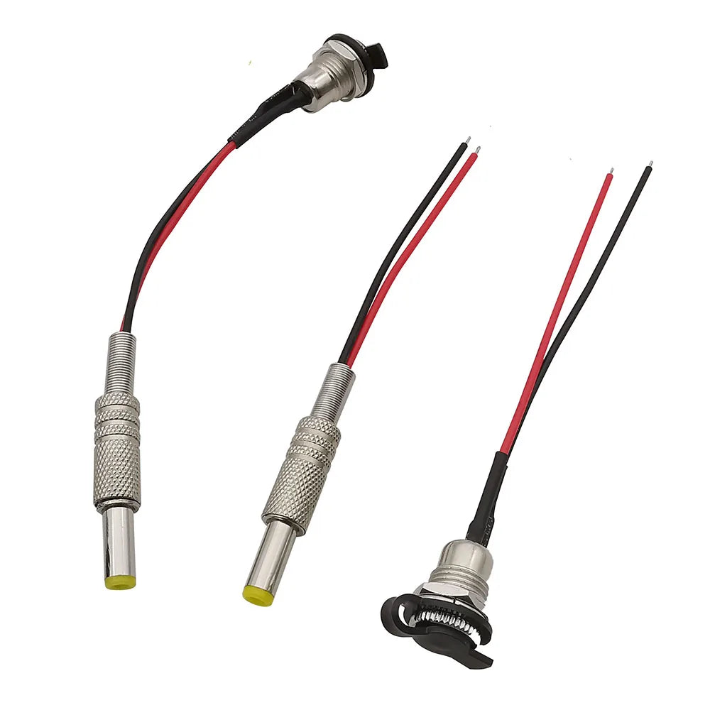 2/5Pcs 5.5mmx2.1mm 5.5mmx2.5mm DC Power Male Plug&Female Socket Panel Mount Connector Adapter With 20AWG Cable Wires 10/15/20cm