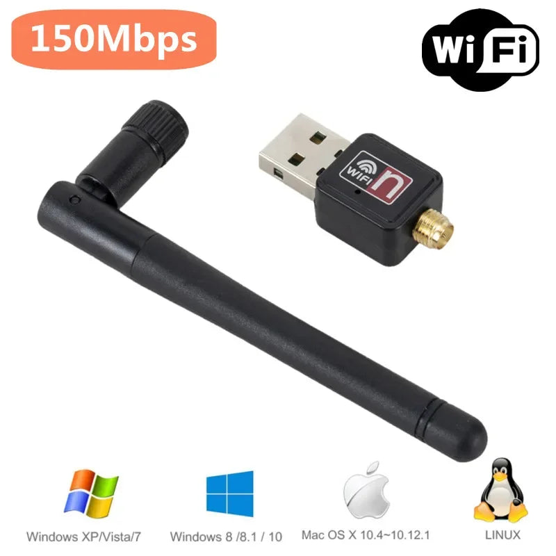 600Mbps USB Wifi Adapter 5GHz+2.4GHz USB2.0 Receiver Wireless Network Card Lan Wi-Fi High Speed Antenna 150Mbps USB WiFi Adapter