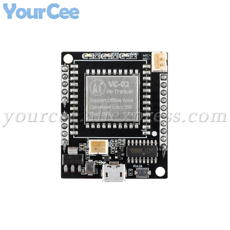 2pcs/1pc VC-02 VC-01 AI Intelligent Network-free Pure Offline Voice Development Board VC02 2MB Recognition English Sound Control