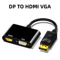 High Definition DP to HDMI + VGA Adapter Cable for Laptop Graphics Card Interface Display Converter