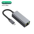 USB Type C Wired Ethernet Gigabit Adapter 1000Mbps USB3.0 RJ45 Network Card For MacBook PC Window Android USB Lan Internet Cable
