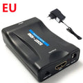 MnnWuu 1080P SCART To HDMI-compatible Video Audio Upscale Converter Adapter for HD TV DVD for Sky Box STB Plug and Play DC Cable