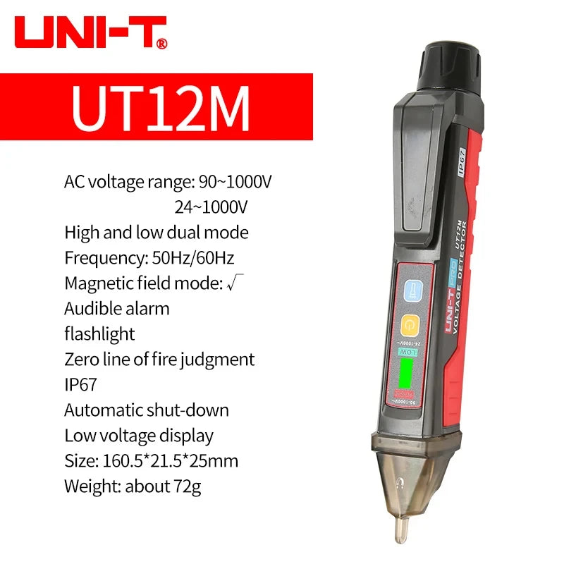 UNI-T UT12D UT12E UT12M Non Contact Voltage Detector Pen High and Low Dual Mode 1000V Electric Pencil Volt Tester