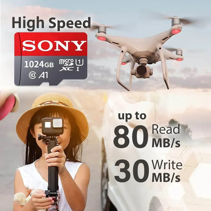 SONY Micro SD Memory Card Class 10 1TB 512GB 256GB 128GB 64GB 32GB Micro SD TF Flash Card 32 64 128 GB MicroSD for Phone Camera