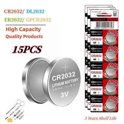 CR2032 Lithium Button Coin Cell 2032 Battery Compatible with AirTag Key FOBs calculators Coin counters Watches 2-40pcs etc