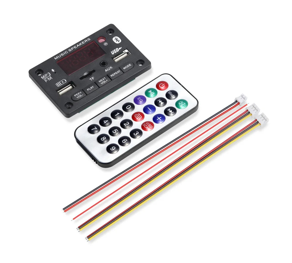 12V MP3 Decoder Board Module Bluetooth 5.0 Car USB MP3 Player TF Card Slot USB FM with Microphone Handsfree