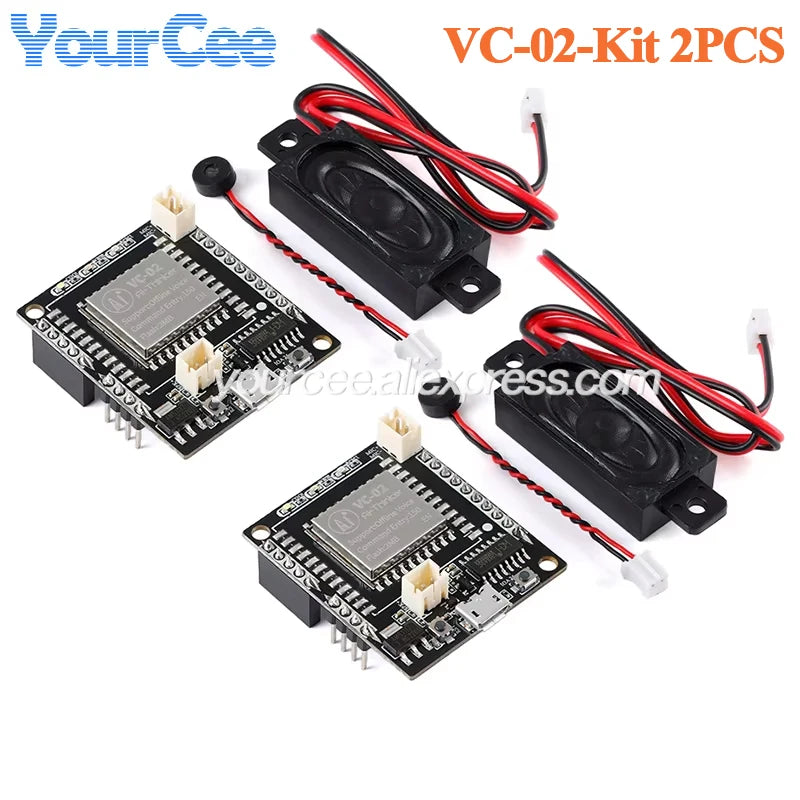 2pcs/1pc VC-02 VC-01 AI Intelligent Network-free Pure Offline Voice Development Board VC02 2MB Recognition English Sound Control