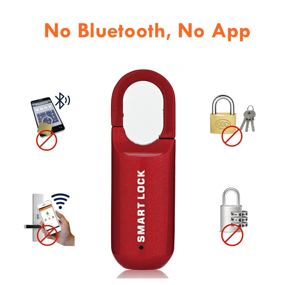 Smart Home Biometric Electronic Lock Fingerprint Locks Padlock Keyless USB Rechargeable Anti-theft Handbag Security Protection