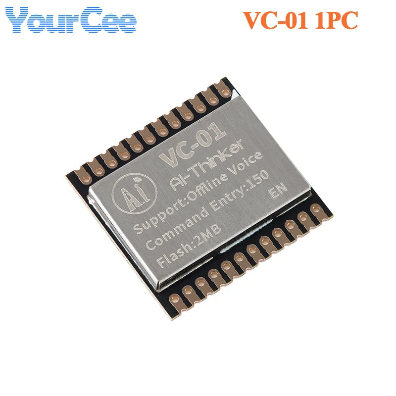 2pcs/1pc VC-02 VC-01 AI Intelligent Network-free Pure Offline Voice Development Board VC02 2MB Recognition English Sound Control