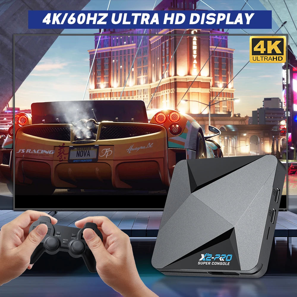 KINHANK Super Console X2 Pro Game Box Retro Video Game Console 60000 Video Games for ARCADE/MAME/DC/SS with Gamepad Gift for Kid
