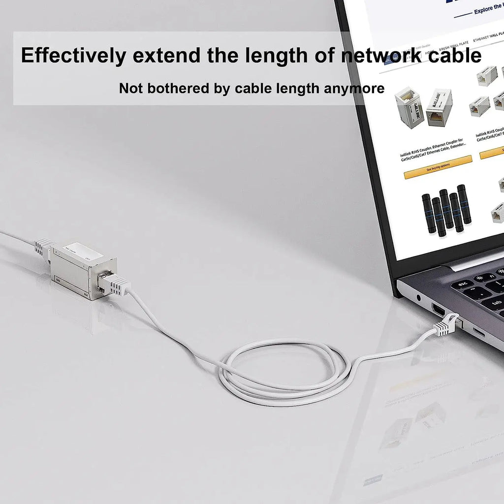ZoeRax RJ45 Coupler Ethernet Extender 10Gbps, Cat7 Ethernet Coupler Female to Female Connector for Cat7/ Cat6/ Cat5e Cable