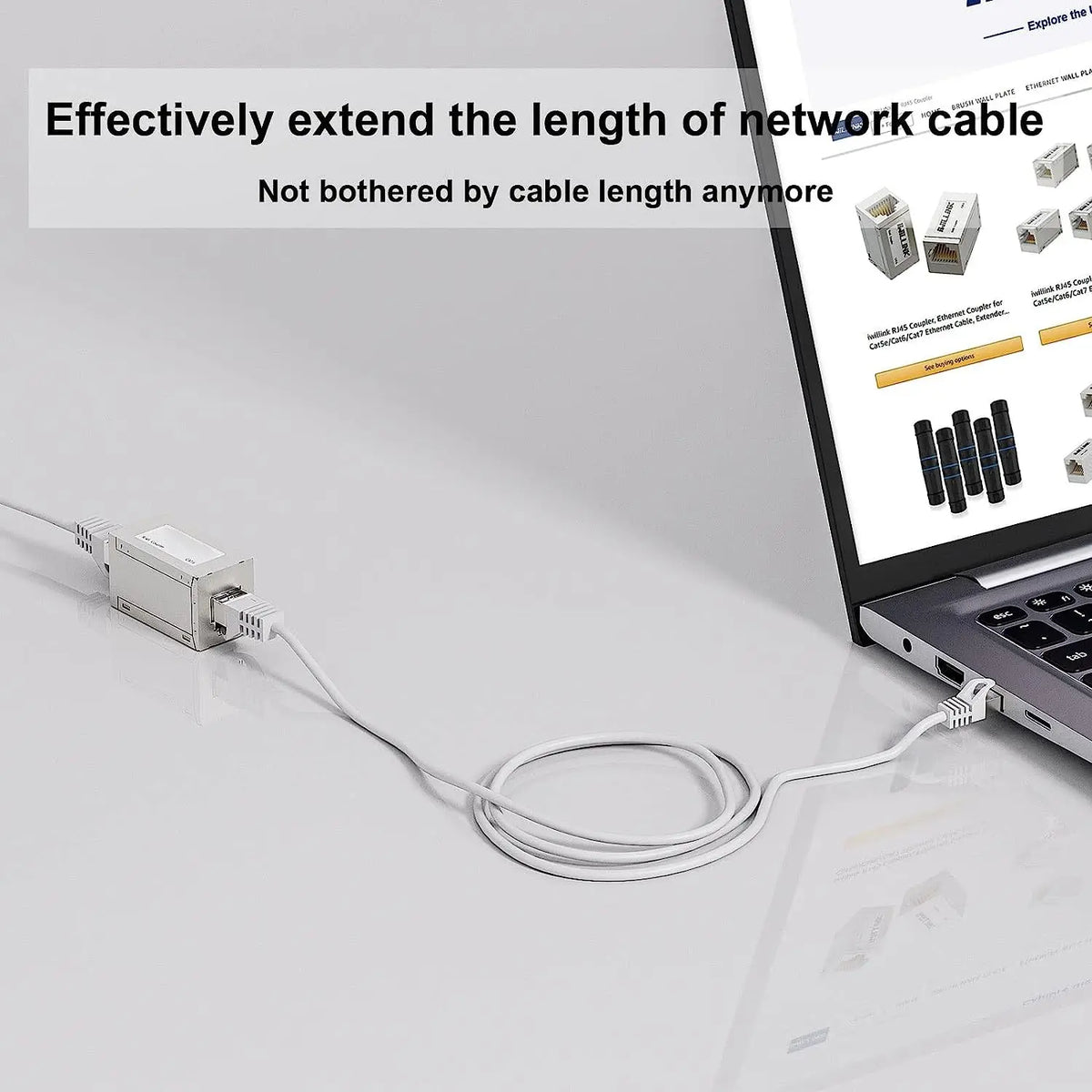 ZoeRax RJ45 Coupler Ethernet Extender 10Gbps, Cat7 Ethernet Coupler Female to Female Connector for Cat7/ Cat6/ Cat5e Cable