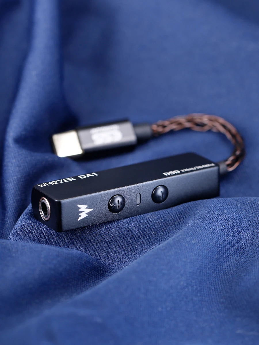Whizzer DA1 Portable DAC USB C Amplifier, Mini USB C Dongle with Mic Volume Control for Headphones Smart Phones Earphones