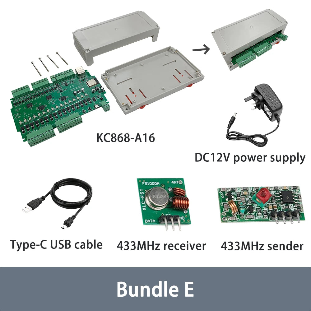 KC868-A16 Ethernet Relay Network ESP32 Development Board Wifi Switch MQTT TCP Web HTTP ESPhome Home Assistant Tasmota DIY Module