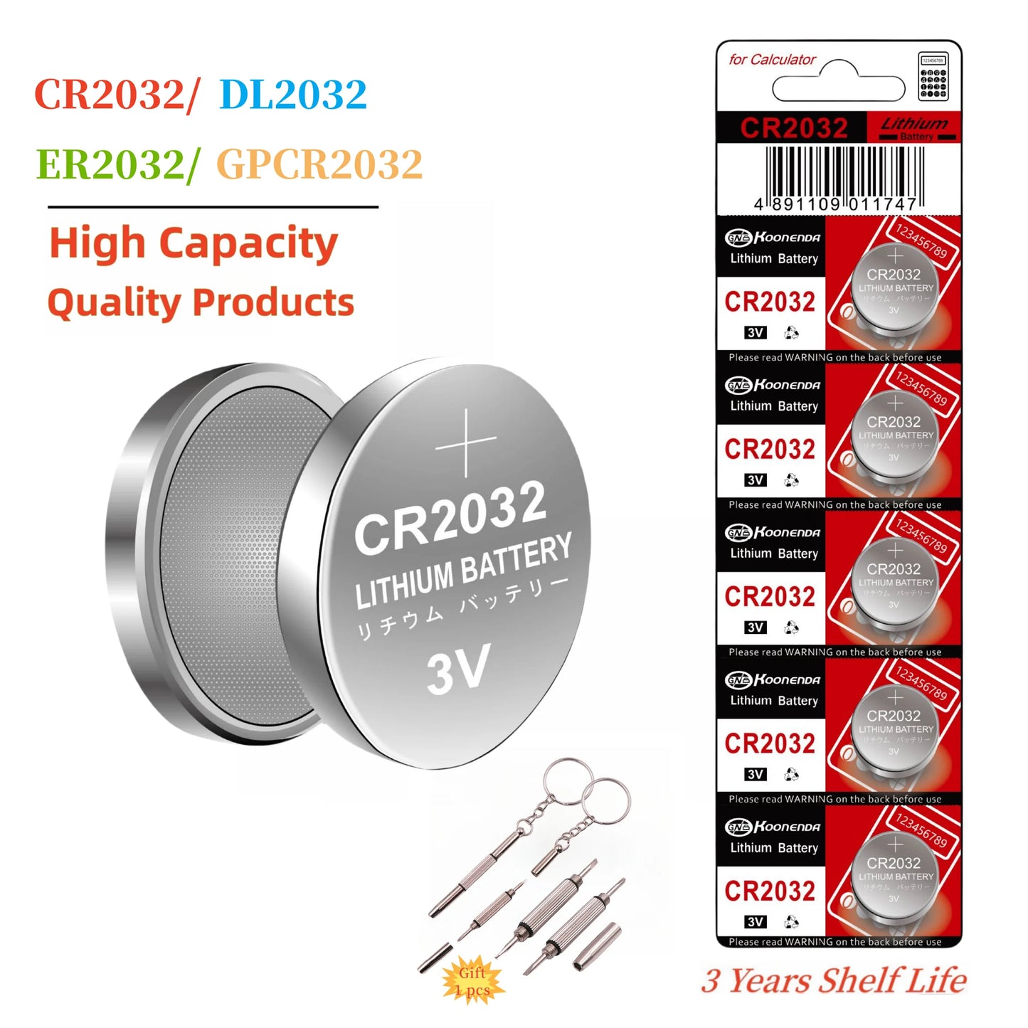 CR2032 Lithium Button Coin Cell 2032 Battery Compatible with AirTag Key FOBs calculators Coin counters Watches 2-40pcs etc