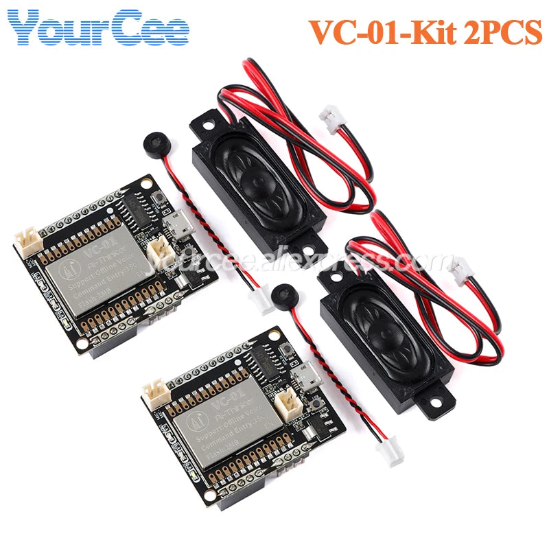 2pcs/1pc VC-02 VC-01 AI Intelligent Network-free Pure Offline Voice Development Board VC02 2MB Recognition English Sound Control