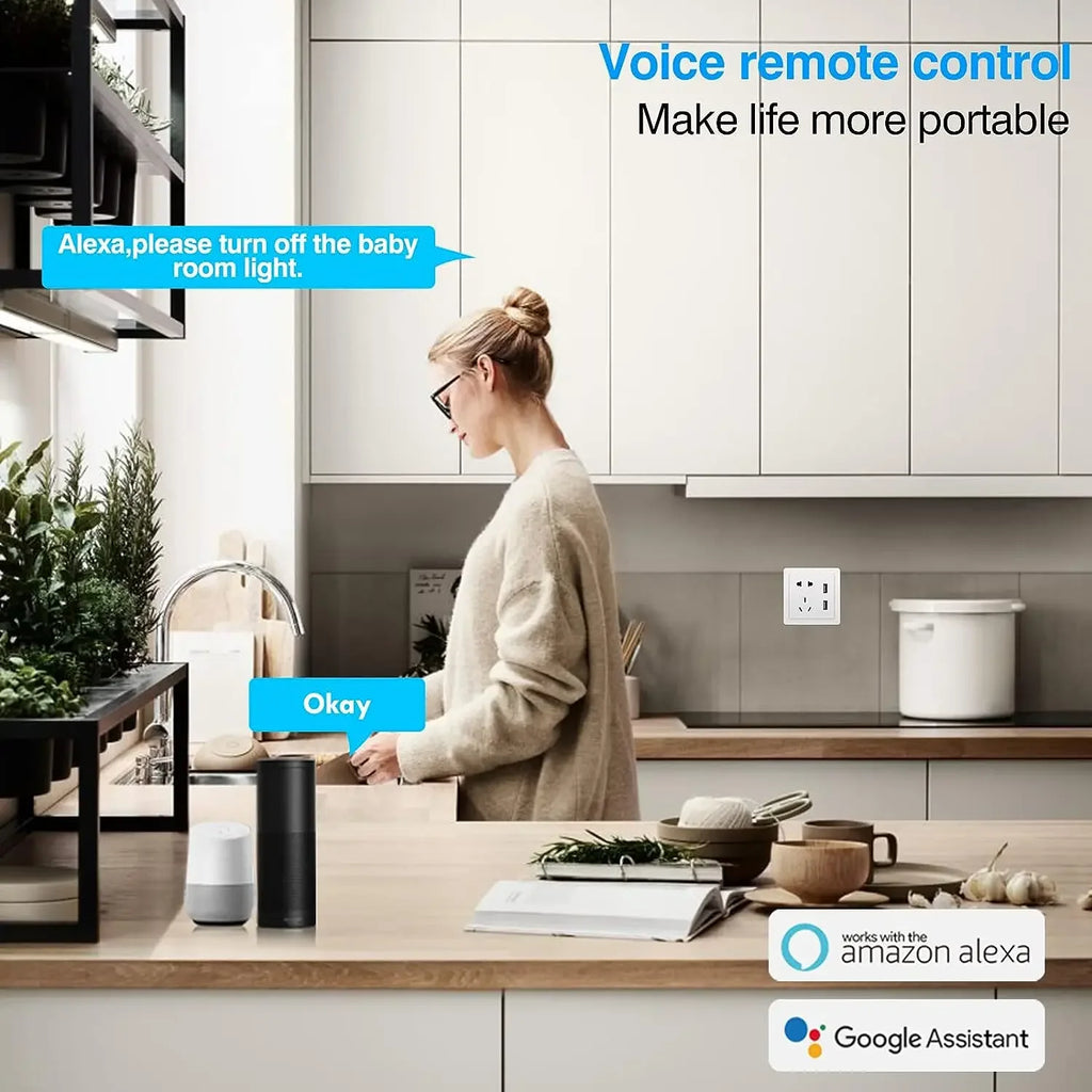 16A Tuya WiFi MiNi Smart Switch with Power Monitor 2-way Control Timer Wireless DIY Breaker Work with Alexa Google Home Alice