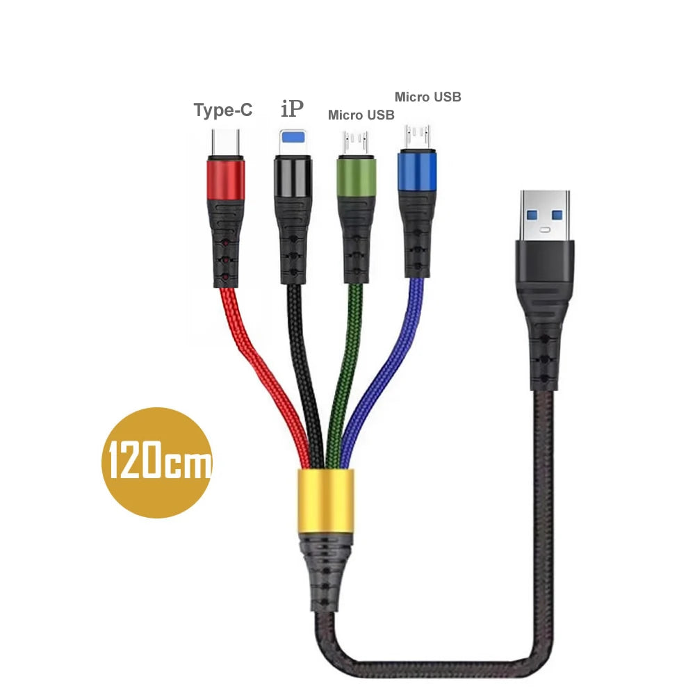 4 in 1 USB Type C Cable for iPhone 14 Pro Max 3 in 1 USB Charging Cable 2 in 1 Micro Cable for Samsung Xiaomi Huawei & More