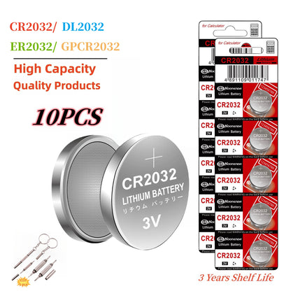 CR2032 Lithium Button Coin Cell 2032 Battery Compatible with AirTag Key FOBs calculators Coin counters Watches 2-40pcs etc