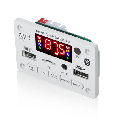 12V MP3 Decoder Board Module Bluetooth 5.0 Car USB MP3 Player TF Card Slot USB FM with Microphone Handsfree