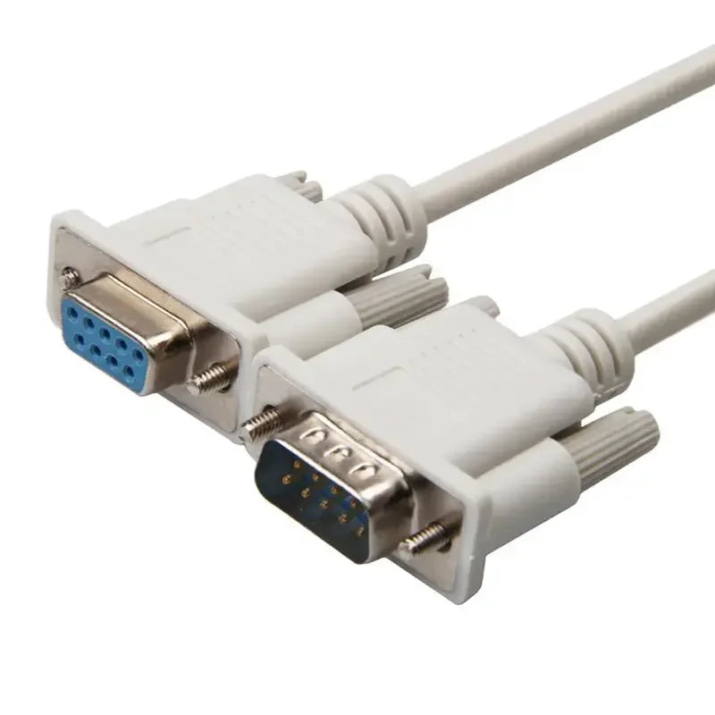 DB9 Male to Female RS232 Extension Serial Cable - 1.5m White DB9 RS232 Serial Null Modem Cable M/F 9 pin RS232 Null Modem Cable