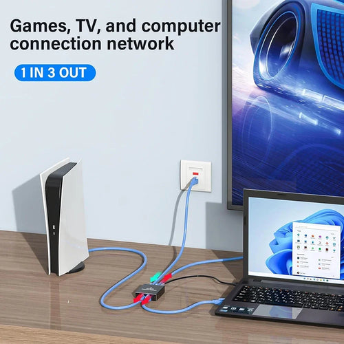 1000M Rj45 Splitter Gigabit Ethernet Adapter Internet Network Cable Extender Networking Adapter for PC TV Box Router Sharer