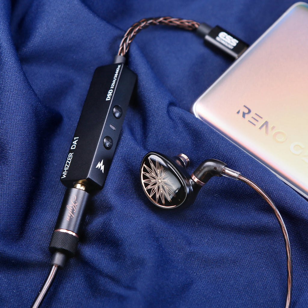 Whizzer DA1 Portable DAC USB C Amplifier, Mini USB C Dongle with Mic Volume Control for Headphones Smart Phones Earphones