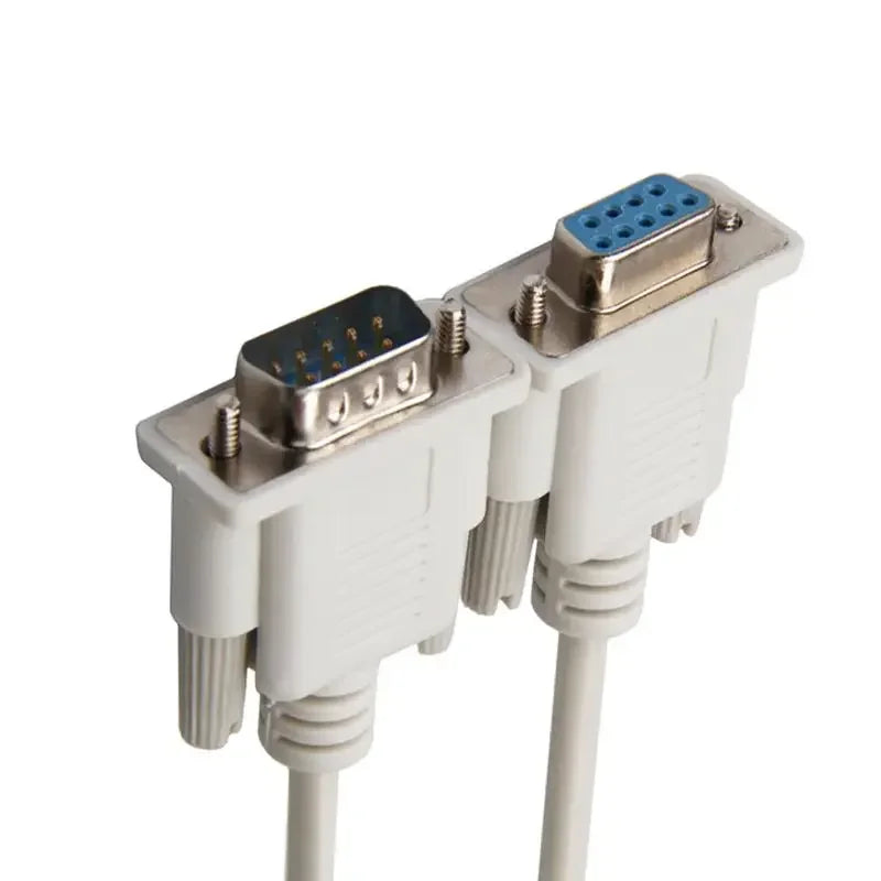 DB9 Male to Female RS232 Extension Serial Cable - 1.5m White DB9 RS232 Serial Null Modem Cable M/F 9 pin RS232 Null Modem Cable
