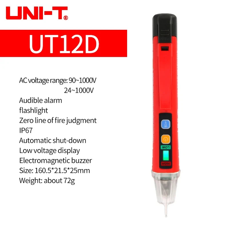 UNI-T UT12D UT12E UT12M Non Contact Voltage Detector Pen High and Low Dual Mode 1000V Electric Pencil Volt Tester