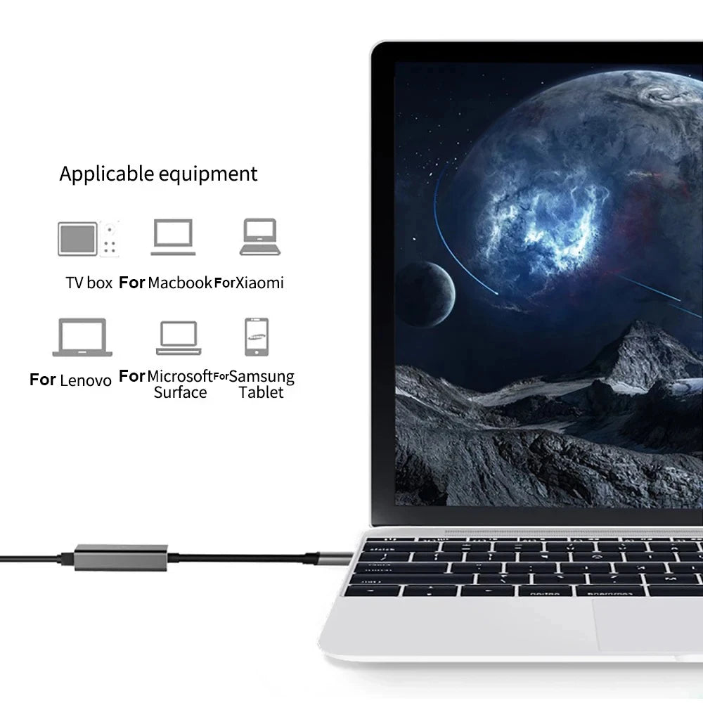 USB Type C Wired Ethernet Gigabit Adapter 1000Mbps USB3.0 RJ45 Network Card For MacBook PC Window Android USB Lan Internet Cable