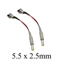 2/5Pcs 5.5mmx2.1mm 5.5mmx2.5mm DC Power Male Plug&Female Socket Panel Mount Connector Adapter With 20AWG Cable Wires 10/15/20cm