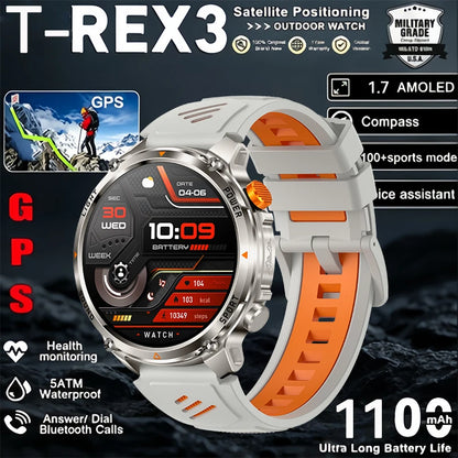 2026 New Military Outdoor Smart Watch Men GPS Compass Altimeter 5ATM Waterproof 1100mAh Battery Bluetooth Call Tactical Sports