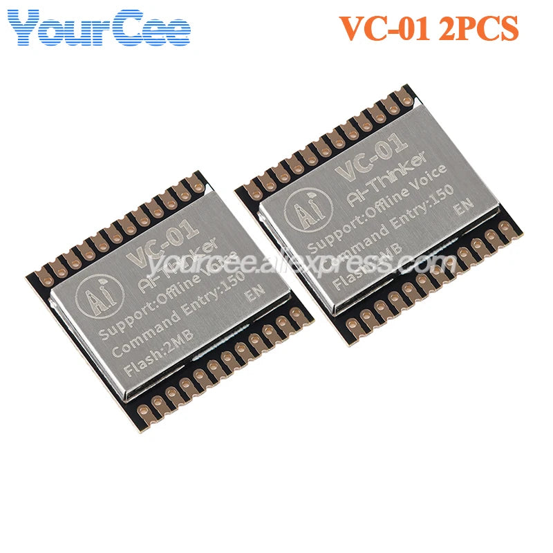 2pcs/1pc VC-02 VC-01 AI Intelligent Network-free Pure Offline Voice Development Board VC02 2MB Recognition English Sound Control