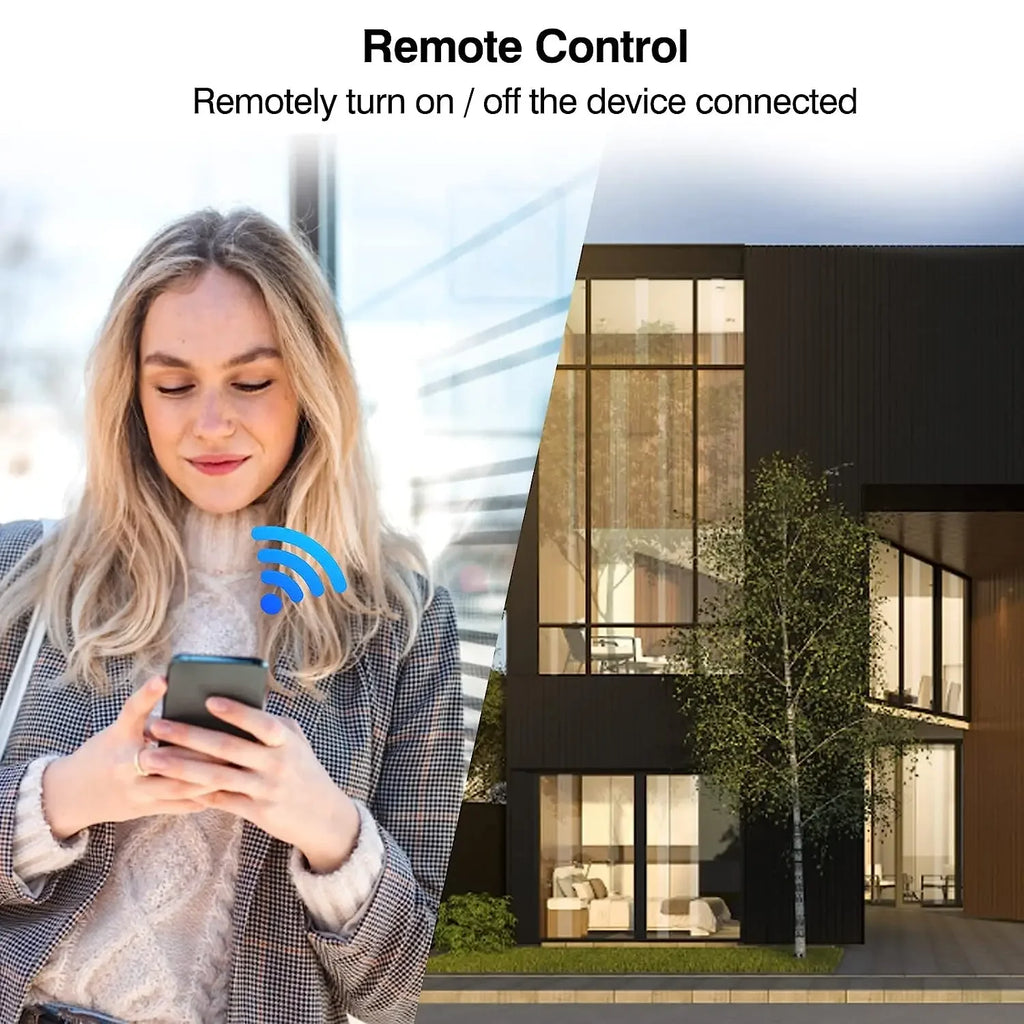 16A Tuya WiFi MiNi Smart Switch with Power Monitor 2-way Control Timer Wireless DIY Breaker Work with Alexa Google Home Alice