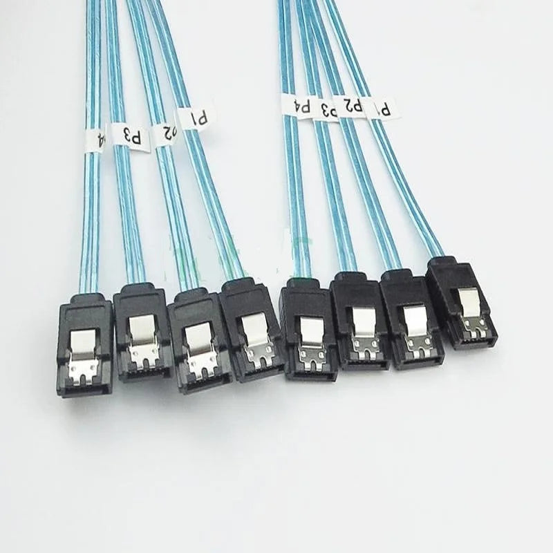 Server SAS Cable  SATA 3 6Gbps X 4 High Speed Serial Port Easy to Install and Organize for SSD Hard Drive HDD Data Line