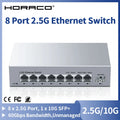 HORACO 2.5GbE Unmanaged Ethernet Switch 8 Port 2.5GBASE-T Network Switch with 10G SFP+ Port Plug and Play Fanless Homelab Switch