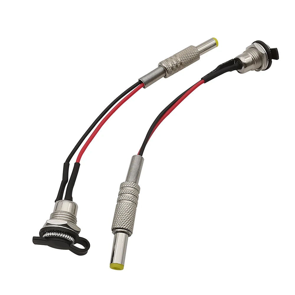 2/5Pcs 5.5mmx2.1mm 5.5mmx2.5mm DC Power Male Plug&Female Socket Panel Mount Connector Adapter With 20AWG Cable Wires 10/15/20cm