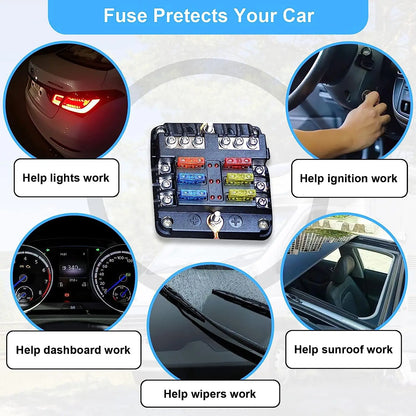 180Pcs Car Fuses Assorted Kit, 60 Mini Blade Car Fuse +60 Standard Fuse Automotive +60 Micro Fuse + Fuse Puller