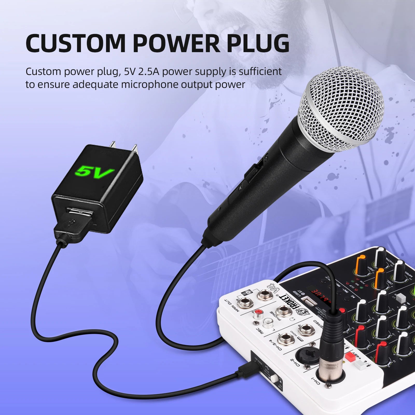FROKET V4 Audio Mixer DJ Controller Mixing Bluetooth Phantom Power Delay Repaeat Effect  For Sound Mixing Console PC Recording