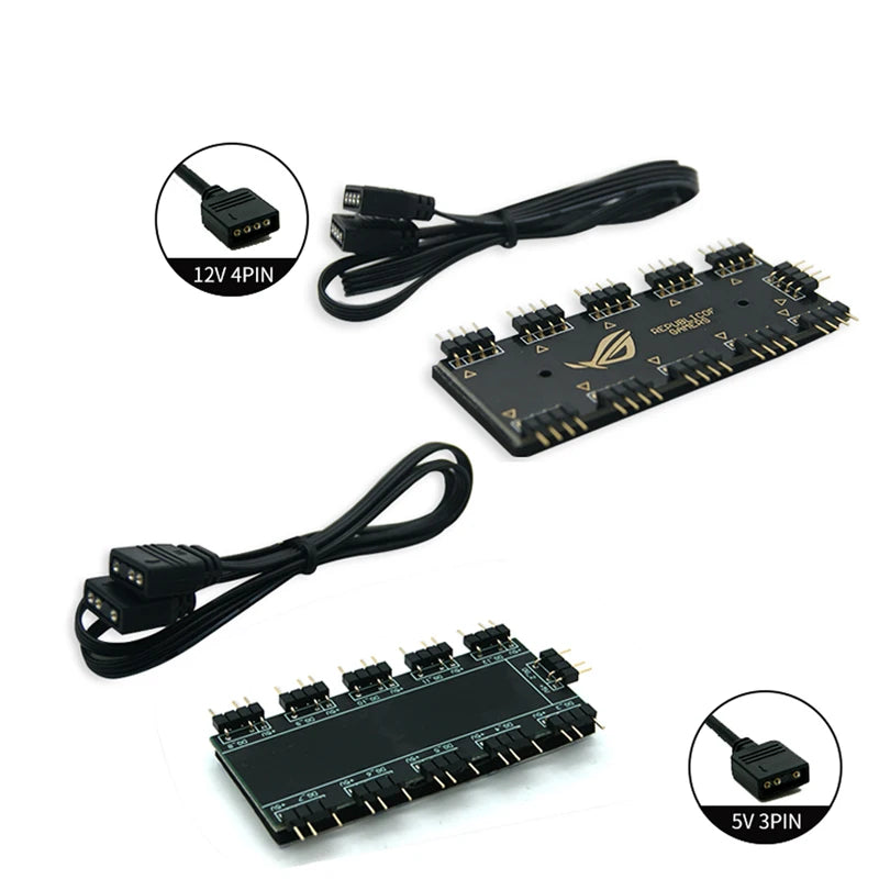 SYNC Motherboard Cable RGB Splitter 12V 4Pin 5V 3Pin Header Addressable RGB Hub Transfer Extension Cable For ASUS GIGABYTE MSI
