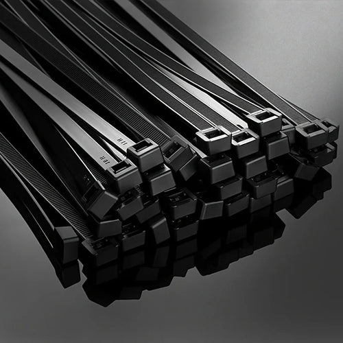 100pcs Black Cable Ties High Tensile Strength, Uv Resistant, Self-Locking For Home & Office Cord Management