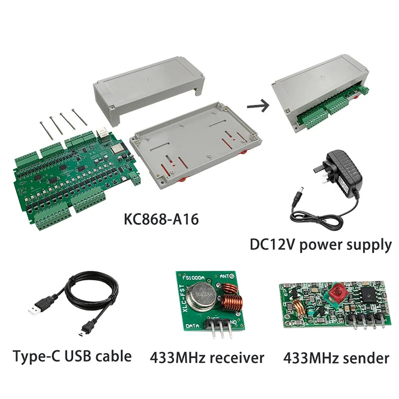 A16 ESP32 ESPHome Relay Baord Support Ethernet WiFi I2C RF 433Mhz RS485 Temperature Humidity Tasmota Arduino IDE Tuya MQTT IFTTT
