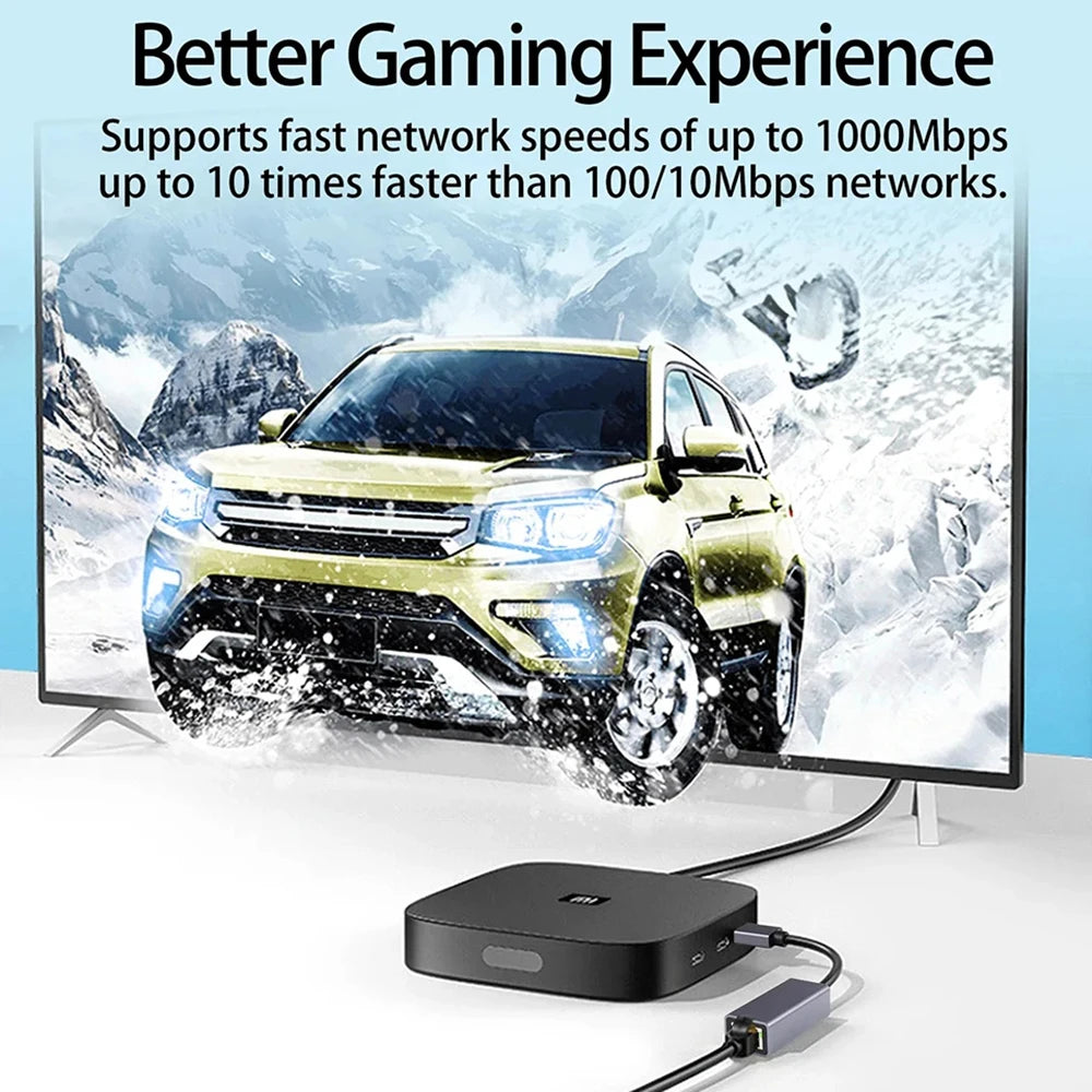 USB Type C Wired Ethernet Gigabit Adapter 1000Mbps USB3.0 RJ45 Network Card For MacBook PC Window Android USB Lan Internet Cable