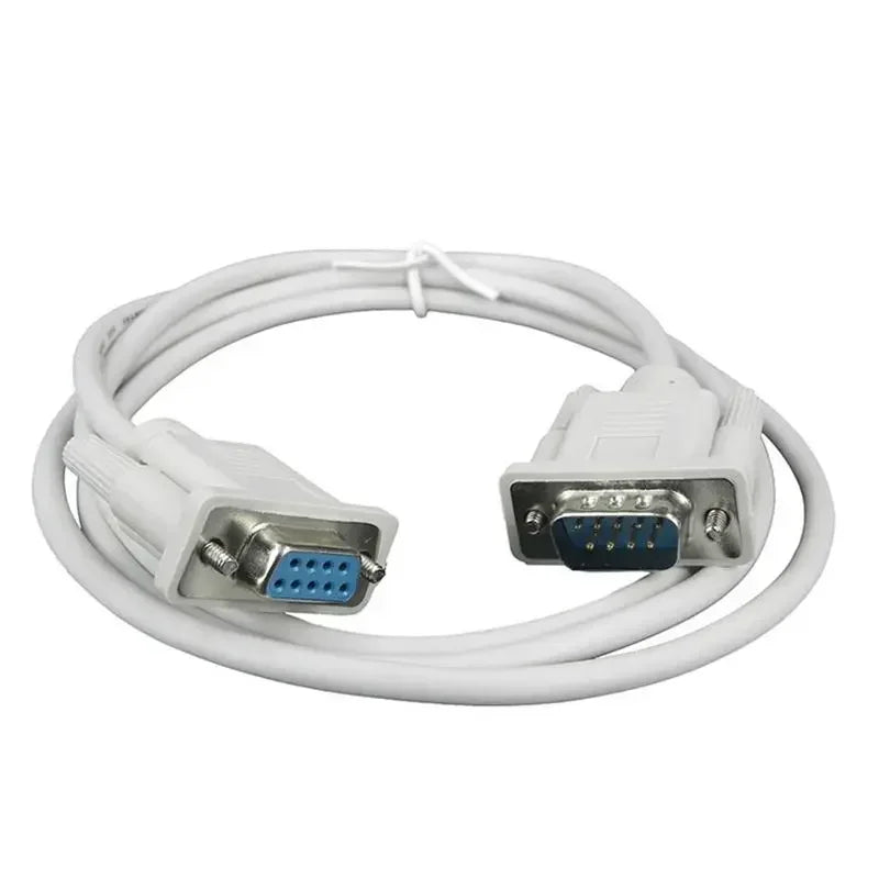 DB9 Male to Female RS232 Extension Serial Cable - 1.5m White DB9 RS232 Serial Null Modem Cable M/F 9 pin RS232 Null Modem Cable
