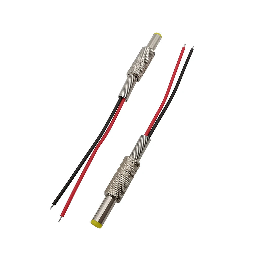 2/5Pcs 5.5mmx2.1mm 5.5mmx2.5mm DC Power Male Plug&Female Socket Panel Mount Connector Adapter With 20AWG Cable Wires 10/15/20cm