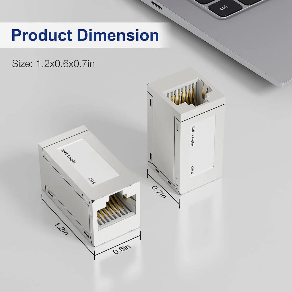 ZoeRax RJ45 Coupler Ethernet Extender 10Gbps, Cat7 Ethernet Coupler Female to Female Connector for Cat7/ Cat6/ Cat5e Cable