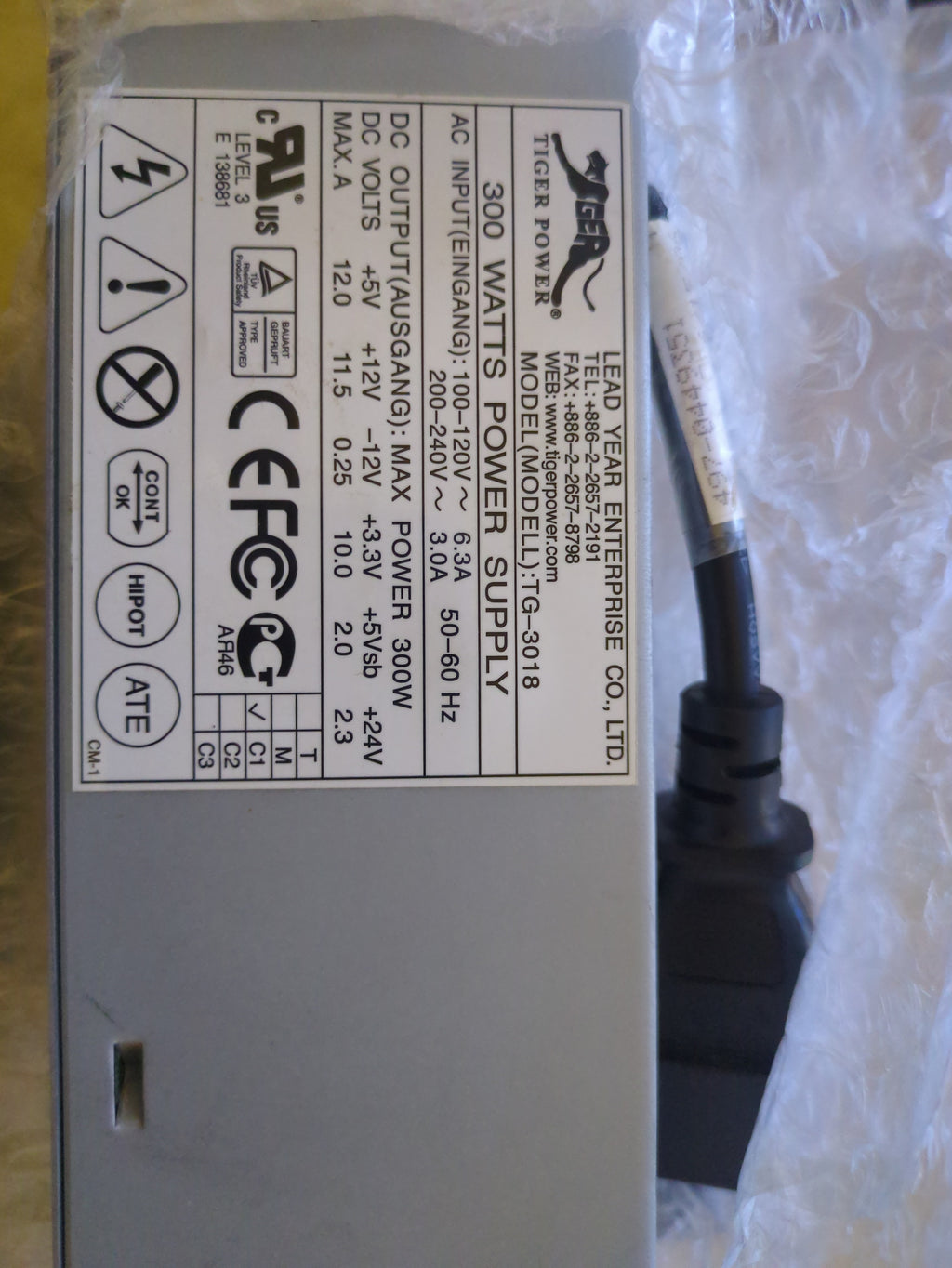 Tiger Power  TG-3018 300 Watts power Supply